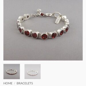 aCleoni Elegant Silver and Red Garnet Bracelet